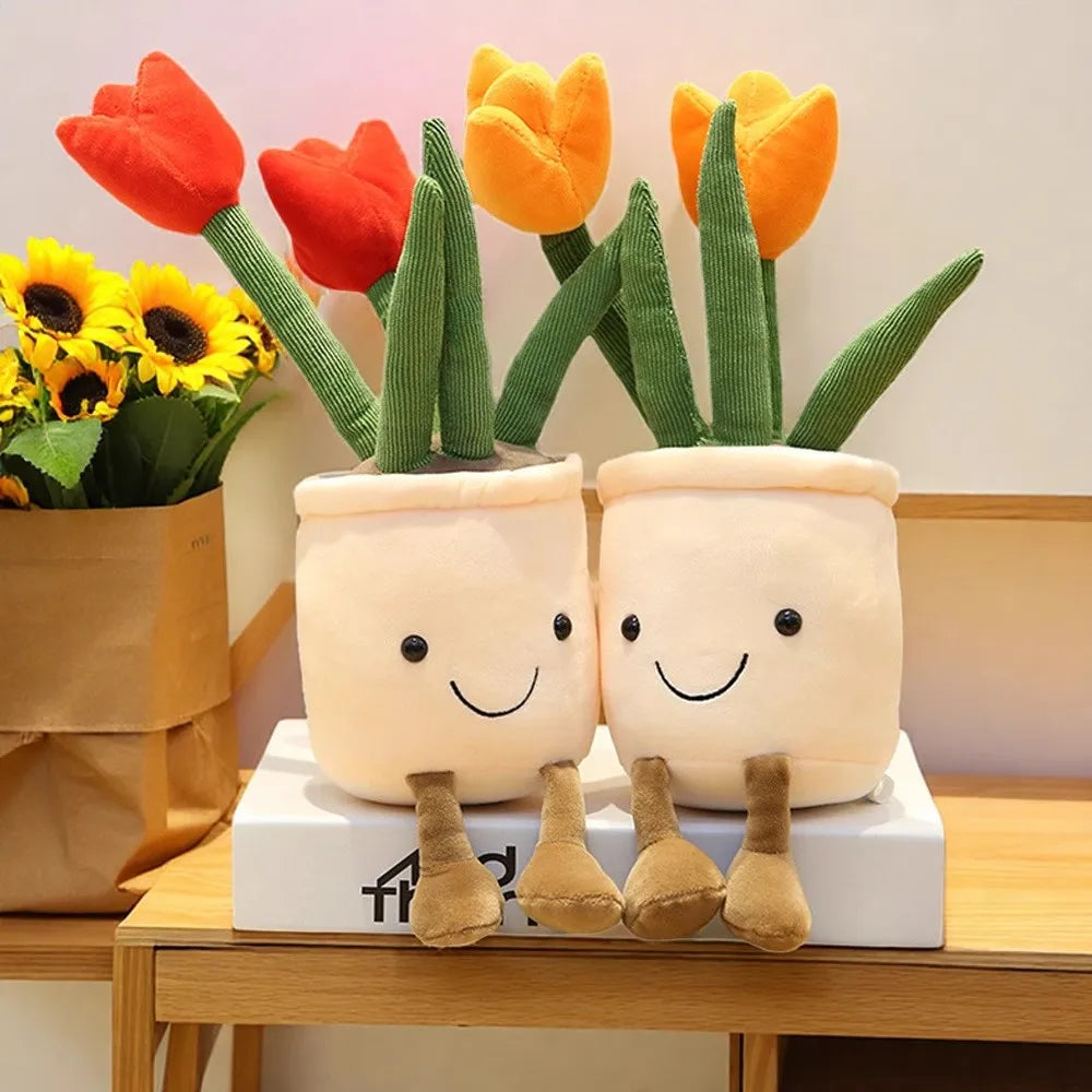 Tulip Buddy — Smiley Tulip Pot Plush